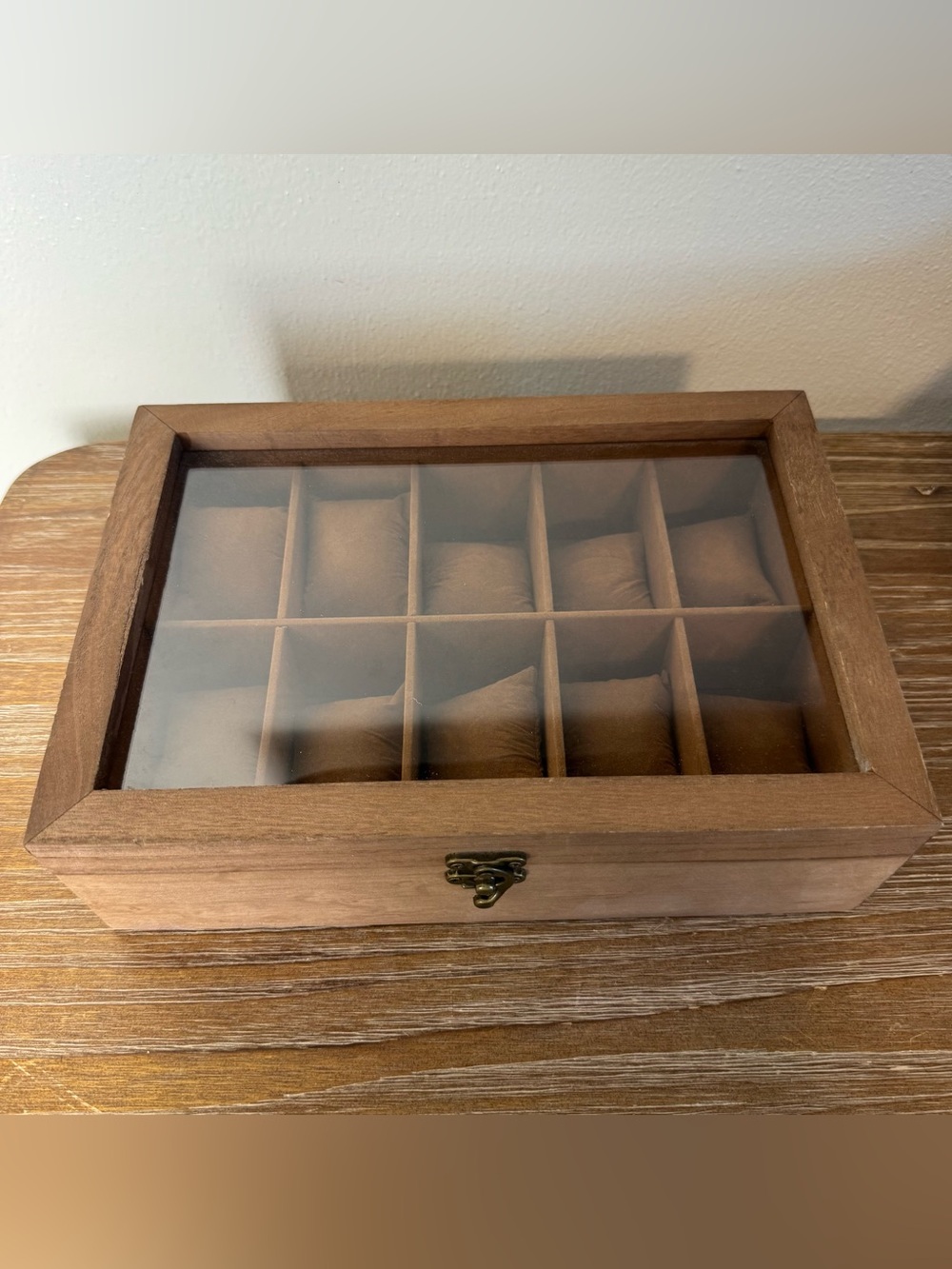 Brown Wooden Watch Box - Fits 10 Watches